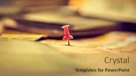  Presentation with travel itinerary - Colorful slide set enhanced with pins-marking-travel-itinerary-points backdrop and a yellow colored foreground