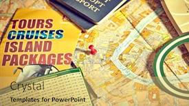  Presentation with travel itinerary - Slide deck having pins-marking-travel-itinerary-points background and a yellow colored foreground