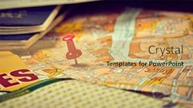  Presentation with travel itinerary - Audience pleasing PPT theme consisting of pins-marking-travel-itinerary-points backdrop and a yellow colored foreground