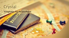  Presentation with travel itinerary - Slide set featuring pins-marking-travel-itinerary-points background and a yellow colored foreground