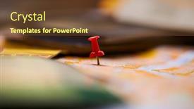  Presentation with travel itinerary - Presentation theme enhanced with pins-marking-travel-itinerary-points background and a  colored foreground