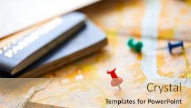  Presentation with travel itinerary - Presentation design with pins-marking-travel-itinerary-points background and a lemonade colored foreground