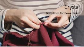  Presentation with needle - Colorful presentation theme enhanced with pins needles - hand sews with a needle backdrop and a soft green colored foreground