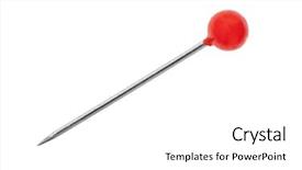  Presentation with clipping - Colorful presentation theme enhanced with pins needles - red pin macro detail backdrop and a white colored foreground