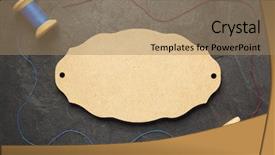  Presentation with needle - Slide deck featuring pins needles - spool of thread and needle background and a coral colored foreground