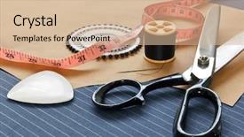  Presentation with thread - Slide set consisting of pins on a pinstripe background and a soft green colored foreground