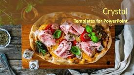  Presentation with vegetables - Theme consisting of pinsa-romana-with-cooked-ham background and a  colored foreground