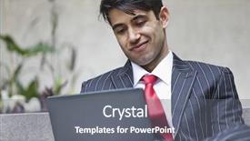  Presentation with indian - Theme consisting of pinstripe - indian businessman using tablet pc background and a gray colored foreground