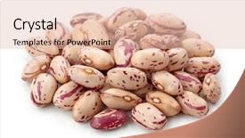  Presentation with beans - Colorful theme enhanced with pinto beans isolated on white backdrop and a lemonade colored foreground