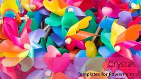  Presentation with pinwheel - Colorful slide set enhanced with pinwheel-chinese-gift-used-during backdrop and a red colored foreground