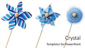  Presentation with blue stars - Beautiful PPT theme featuring pinwheels against a white background backdrop and a white colored foreground