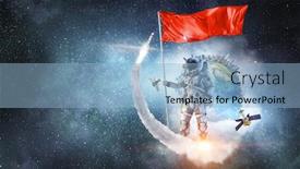  Presentation with space - Presentation design featuring pioneer-of-space-mixed-media background and a light blue colored foreground