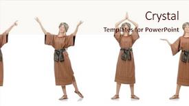  Presentation with nun - Cool new PPT theme with pious - beautiful religious nun isolated backdrop and a lemonade colored foreground