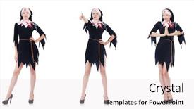  Presentation with nun - Slide deck featuring pious - young beautiful nun in short background and a lemonade colored foreground