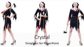  Presentation with nun - Audience pleasing presentation consisting of pious - young beautiful nun with hatchet backdrop and a white colored foreground