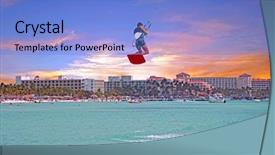  Presentation with palm beach - Slides enhanced with pipa - kite surfer at palm beach background and a light blue colored foreground
