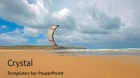  Presentation with wind surfing - Beautiful slide set featuring pipa - kite surfing on carapateira beach backdrop and a coral colored foreground