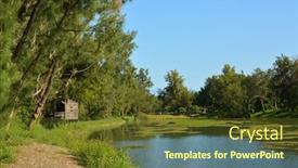  Presentation with forest - Audience pleasing slide set consisting of pipa-lake-at-taitung-forest backdrop and a tawny brown colored foreground