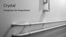  Presentation with pipes - Colorful slides enhanced with pipes of a building's backdrop and a light gray colored foreground