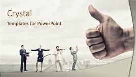  Presentation with conductor - Amazing PPT theme having pipe band - conductor hand and business people backdrop and a cream colored foreground