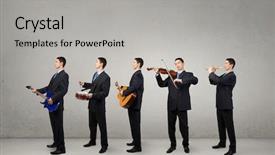  Presentation with medical instruments engineering - Audience pleasing slide deck consisting of pipe band - he can play all instruments backdrop and a light gray colored foreground