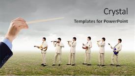  Presentation with microbiology instruments - Theme having pipe band - he can play all instruments background and a light gray colored foreground