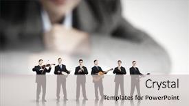  Presentation with woman leader - Beautiful slides featuring pipe band - man orchestra playing different music backdrop and a light gray colored foreground