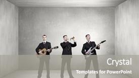  Presentation with music band - Slides with pipe band - young man in suit background and a gray colored foreground