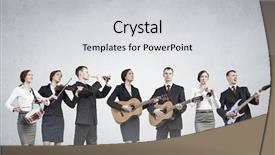  Presentation with music band - Presentation design enhanced with pipe band - young woman in suit playing background and a light gray colored foreground