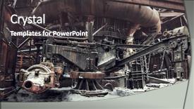  Presentation with textile factory sewing industrial - Cool new presentation theme with pipe industry - abandoned factory industrial background backdrop and a dark gray colored foreground