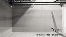  Presentation with warehouse - PPT theme enhanced with pipe industry - empty warehouse wall can be background and a light gray colored foreground