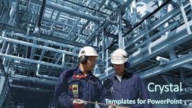  Presentation with refinery - Slide set having holy church building with cross against blue sky background and a gray colored foreground