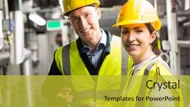  Presentation with control - Amazing theme having pipe industry - engineers working in temperature control backdrop and a yellow colored foreground