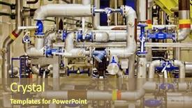  Presentation with industry - Presentation theme having pipe industry - industrial background with the image background and a coral colored foreground