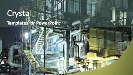  Presentation with complex - Amazing presentation design having pipe industry - industrial complex backdrop and a ocean colored foreground