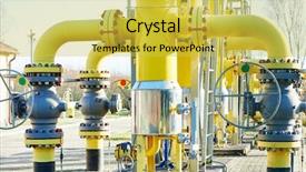  Presentation with distribution - PPT theme having pipe industry - industrial gas distribution station background and a yellow colored foreground