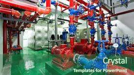  Presentation with pipe - Colorful PPT theme enhanced with pipe industry - industrial pipe backdrop and a ocean colored foreground