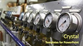  Presentation with instrument - Audience pleasing slide set consisting of pipe industry - instrument panel with manometres backdrop and a tawny brown colored foreground