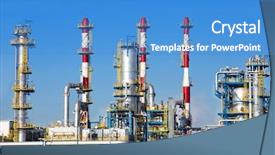  Presentation with sky blue - PPT layouts consisting of pipe industry - petrochemical plant over blue sky background and a teal colored foreground
