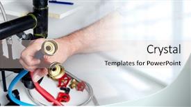  Presentation with plumber - Presentation theme consisting of pipe inspection - plumber background and a lemonade colored foreground