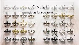  Presentation with plumbing - Slide set featuring pipe sale - chrome showers and faucets background and a white colored foreground