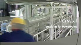  Presentation with power plant industrial - Presentation with pipe steel - industrial power plant background and a gray colored foreground
