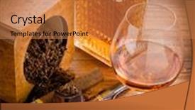  Presentation with cuban - Audience pleasing PPT theme consisting of pipe tobacco cuban cigar and liquor backdrop and a coral colored foreground