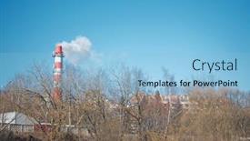  Presentation with pipe - Cool new PPT theme with pipe-tube-with-smoke backdrop and a light blue colored foreground