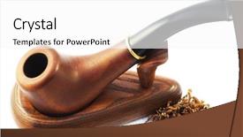  Presentation with tobacco - Theme with pipe with tobacco isolated on white background background and a white colored foreground