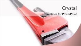  Presentation with steel pipe - Presentation featuring pipe wrench isolated on white background and a  colored foreground