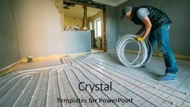  Presentation with cadiovascular system - Colorful slide deck enhanced with pipefitter installing system of heating backdrop and a light gray colored foreground