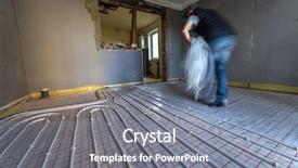  Presentation with pneumatic system control - Audience pleasing slides consisting of pipefitter installing system of heating backdrop and a  colored foreground