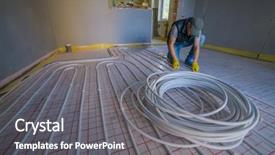  Presentation with limbc system - Colorful slides enhanced with pipefitter installing system of heating backdrop and a  colored foreground