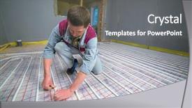  Presentation with lymphatic system - Amazing slide deck having pipefitter installing system of heating backdrop and a gray colored foreground